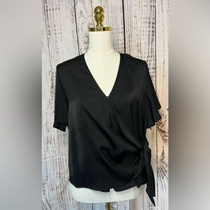 NWT Express Surplice Blouse – Black | Size L